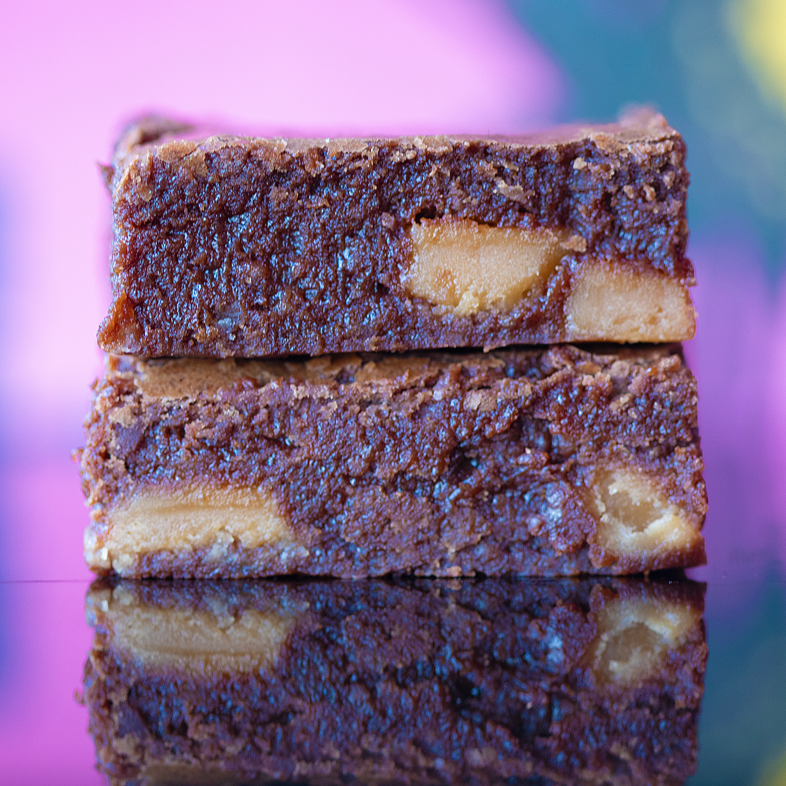 Salted Fudge Brownies by The Naughty Cook — handmade Belgian chocolate fudge brownies, box of 8