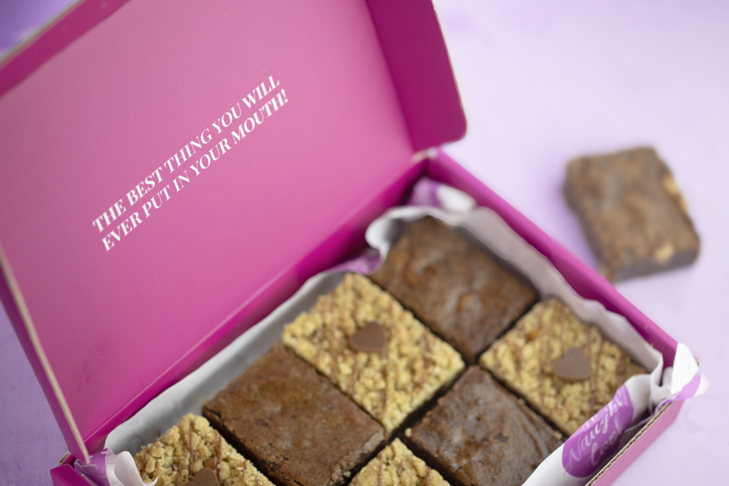 Close up of slogan inside premium gift packaging