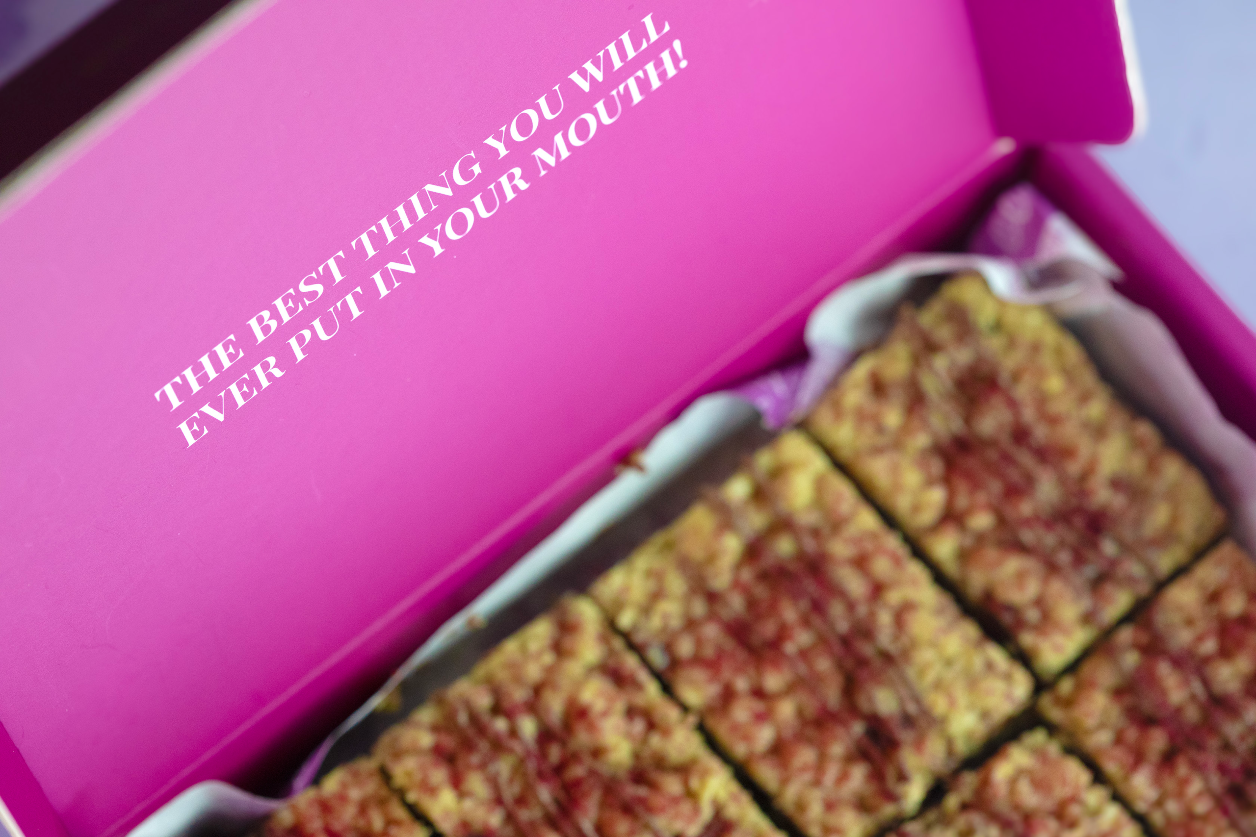 Fruit & Nut Crumbles with slogan.